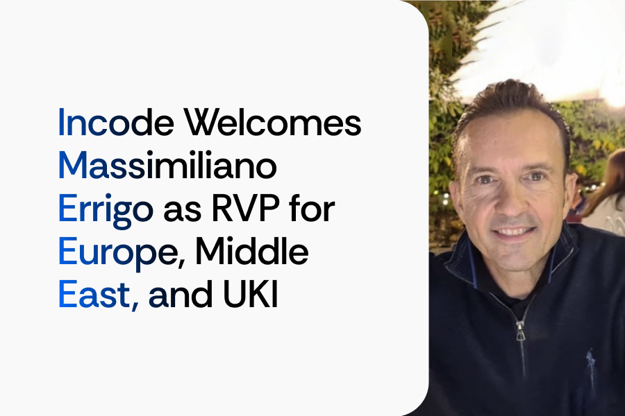 Incode Welcomes Massimiliano Errigo as Regional Vice President for Europe, Middle East, and UKI