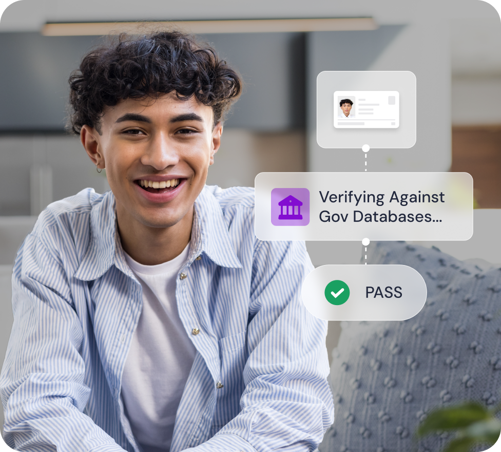 Image of an identity verification process backed up by government sources