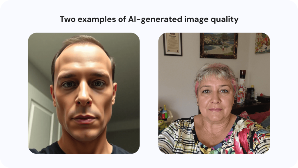 These AI-generated images illustrate the broad spectrum of quality and realism.