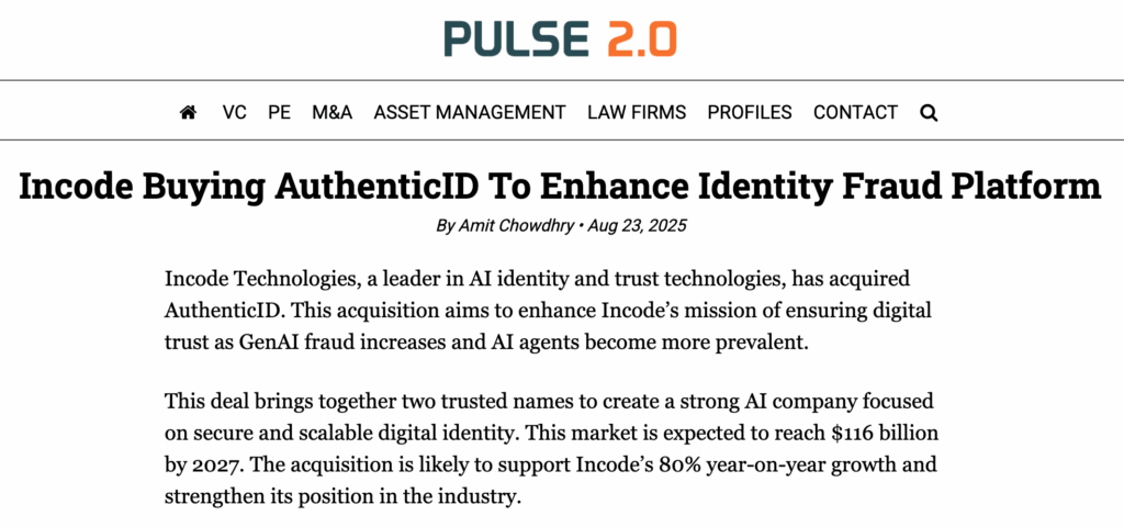Pulse 2.0 article on Incode.