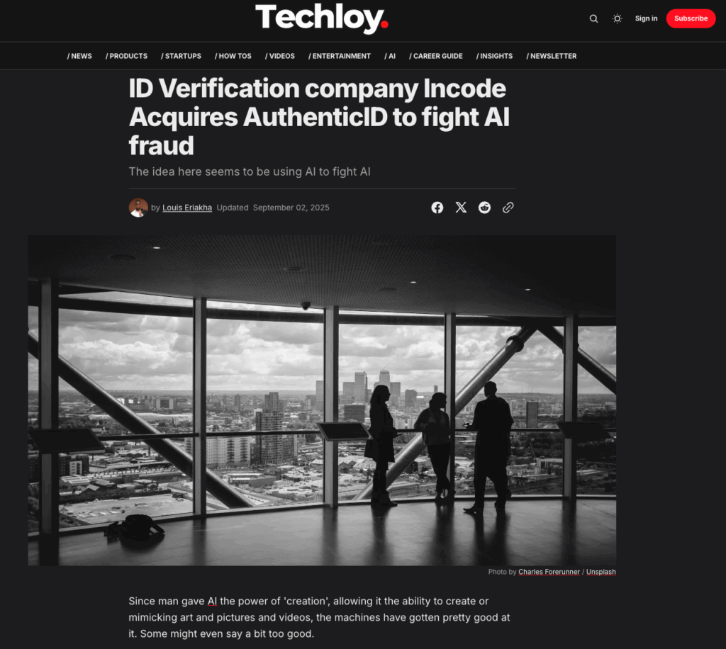 Techloy article on Incode.