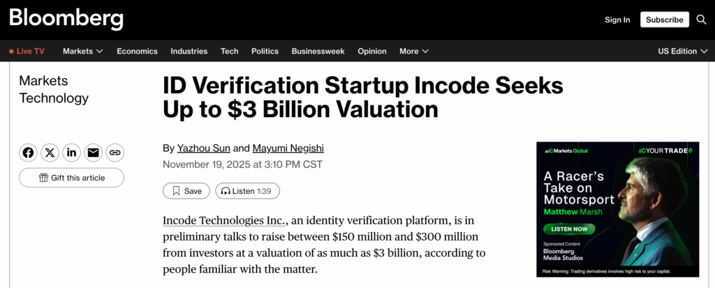 Bloomberg's article on Incode.
